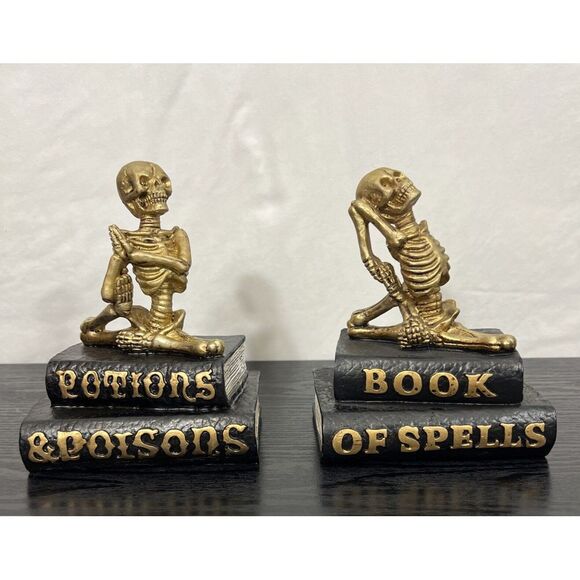 Other - 2‎ Skeleton Potion &Poisons and Book of Spells Decor Halloween Gold and Black